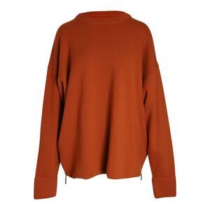 Jason Wu Side-Up Crewneck Sweater in Orange Cashmere